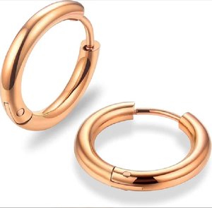 ต่างหูเคลือบ PVD สีโรสโกลด์ - Product Image 1