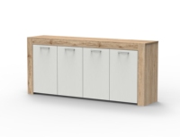 Buffet moderne à 4 portes, table de rangement multifonctionnelle en bois, meuble pour salon, cuisine, bureau à domicile, chambre à coucher, FURNIZONE