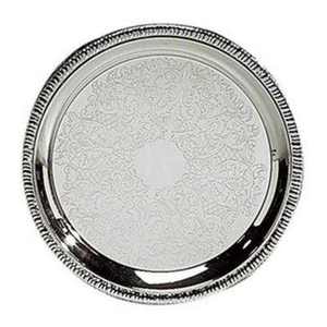 Assiettes de présentation en cuivre martelé, vaisselle de forme ronde, centre de table pour Thanksgiving, assiette de service pour fruits en argent - Product Image 2