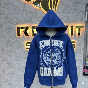 Haut fabricant créez votre propre idée conception sweat à capuche zippé bouffée imprimé fabriqué en usine sweats à capuche à bas prix pour hommes sweats à capuche pour hommes - Product Image 4