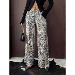 Pantalon large tendance TOPSHOW à imprimé léopard léger pour femme - Coupe décontractée élégante pour le quotidien et les soirées - Product Image 4