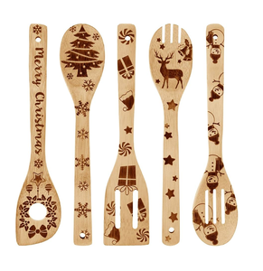 Accessoires de cuisine Spatule en bois Ustensiles pour la cuisine Cuillères en bois utilisées à la main pour la cuisson Spatules en bois - Product Image 2