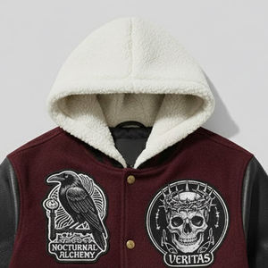 Veste universitaire à capuche de baseball de haute qualité pour hommes, prix de gros, veste universitaire à capuche pour hommes - Product Image 4