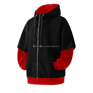 Sweat à capuche pour homme, hiver, color block, décontracté, léger, coupe ample, avec poches, 100% coton, vente en gros - Product Image 3
