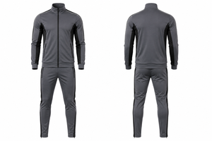 Survêtement de sport personnalisé pour homme en polyester, veste zippée intégrale et pantalon de jogging, tenue de sport pour la course et l'entraînement, OEM ODM - Product Image 4