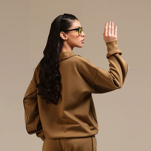 Chaqueta de Yoga Transpirable y Resistente al Viento, Top Deportivo con Cierre y Cuello Alto para Mujer, Ajuste Regular, Manga Larga, Sudadera con Capucha para Entrenamiento - Product Image 4