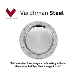 Plateau rond en acier inoxydable à la demande énorme avec bord large et plaque de chargeur de service profonde pour la maison ou la fête servant de la soupe - Product Image 4