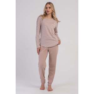 KADIN P.SUPREM O YAKA UZUN KOL ETEGI OVAL PIJAMA TAKIM - สีเบจ - สีเบจ - Product Image 1