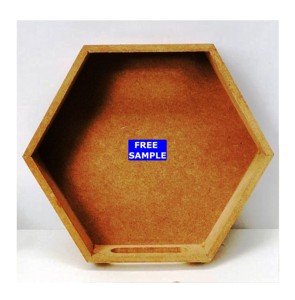 ถาดไม้ MDF และ Polyresin สีเทา ชุด 3 ชิ้น ออกแบบโดยมือพร้อม ไม้แกะสลัก ถาดเสิร์ฟตกแต่งด้วยมือ - Product Image 3