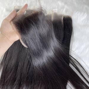 Os droit brillant cheveux suisse HD dentelle fermeture frontale toutes tailles pour Extensions de cheveux perruques 100% cheveux vietnamiens bruts - Product Image 1