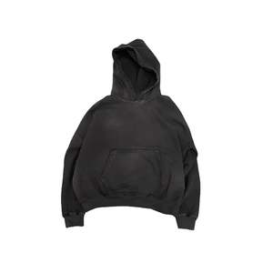 Sudadera con capucha desgastada para hombre, servicio OEM, transpirable, 100% algodón, lavado ácido, ropa de invierno con elegante bordado a máquina - Product Image 3