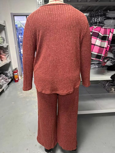 Ensemble décontracté en tricot à capuche pour femme en 2 pièces, manches longues, respirant, taille plus, tenue assortie d'automne, uni, au-dessus du genou - Product Image 6