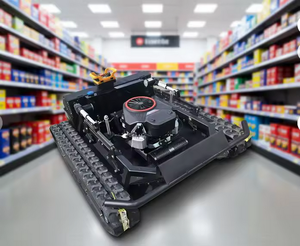 เครื่องตัดหญ้าแบบเดินตามด้วยตัวเอง ควบคุมระยะไกล แรงบิดสูง ขนาดเล็ก 5.5 แรงม้า เครื่องยนต์เบนซิน 2 จังหวะ โครงเหล็ก ถังเก็บหญ้า 300 ลิตร พร้อมฟังก์ชั่นย่อยหญ้า - Product Image 1