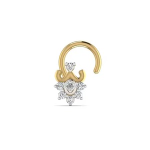 Minimalist 0.06CT 14KT Round Real Diamond <b>Nose</b> Pin for Women Small Yellow <b>Gold</b> with Elegant Attractive Look Body Jewelry Gifts - Product Image 3
