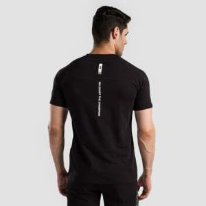 T-shirt noir épais à imprimé graphique, en tissu jersey lourd, disponible en plusieurs méthodes d'impression - Sérigraphie - Product Image 3
