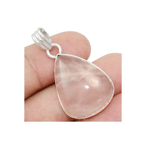 Best-seller Pendentif en argent sterling 925 avec quartz rose et pierres précieuses à vendre au meilleur prix de gros Bijoux de fournisseur ODM OEM - Product Image 3