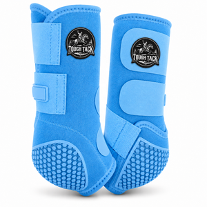 Protège-jambes Tough Tack pour chevaux, bleu ciel, en microfibre, avec semelle Hex Grip pour l'équitation, modèle 2026 - Product Image 1