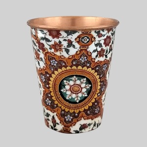 Juego de Botellas de Cobre Martilladas a Mano, Mitad Martilladas, Mitad Meenakari, Juego de Botellas de Cobre Martilladas, Juego de Botellas de Cobre de 900 ml - Product Image 2