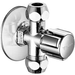 SHELL วาล์วปรับมุมโครเมียมขนาด 1/2 นิ้ว พร้อมช่องจ่าย 2 ช่อง ขนาด 3/8 นิ้ว SCHELL - Product Image 1