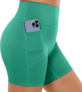 Pantalones cortos de Yoga de cintura alta para mujer Diseño acanalado sin costuras personalizado Leggings de cintura elástica, sin costuras, cintura alta - Product Image 2