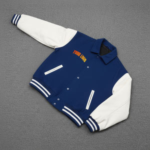 Chaqueta de Invierno para Hombre, Estilo Universitario, 100% Lana, Impermeable, Transpirable, con Capucha, Bordado Personalizado y Diseño de Parches - Product Image 1