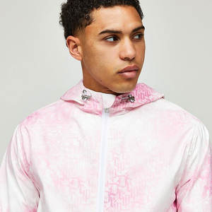 Chaqueta cortavientos para hombre personalizada al por mayor chaqueta cortavientos impermeable de tela con capucha sublimación - Product Image 3