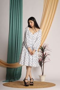 Elastic Design Square Collar Casual Puff Sleeve Floral Short Dress <b>A</b>-<b>line</b> <b>Skirt</b> Casual Handmade Product Premium for Girls - Product Image 5