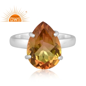 Anillo apilable de piedras preciosas de cuarzo doble multiturmalina Bio de plata esterlina fina superventas fabricante de joyería personalizada - Product Image 2