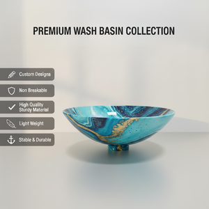 Motif abstrait rond en métal comptoir Art évier luxe Vintage Design dessus de table salle de bain salle de bain bassin usine en gros - Product Image 6