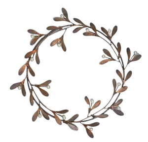 Fabriqué en métal couleur or, couronne de fleurs et de feuilles en métal, fabricant et fournisseur de guirlande de Noël de haute qualité - Product Image 2