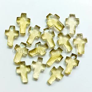 Lapis Lazuli ธรรมชาติพลอยรูปทรงไขว้ลูกปัดแกะสลักด้วยมือเครื่องรางกางเขนศักดิ์สิทธิ์สำหรับทำเครื่องประดับจี้ขายส่ง - Product Image 6