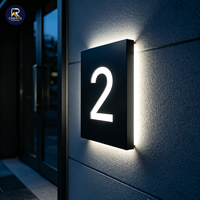 Números de Casa Iluminados LED de Alta Luminosidad con Diseño 2026, Placa con Número de Puerta de Hotel Retroiluminada, Letra con Logotipo Luminoso para Exteriores