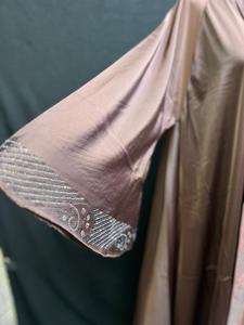 New Dubai Style Vintage Abaya for Women Traditional Islamic Long Sleeve <b>Flared</b> Hem MAXI Length Polyester Lightweight - Product Image 2