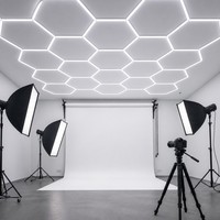 Lampe de travail hexagonale LED en aluminium à nid d'abeille, CRI 90, 6000K, pour studio photo