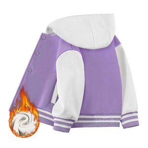 Baseball Jackets Boys Girls Fit Varsity Jacket Casual <b>Lightweight</b> Plain <b>Cardigan</b> Button School Coat - Product Image 5