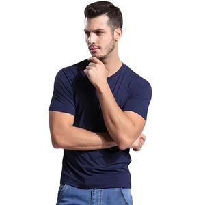 Wholesale Breathable Comfortable Soft 95% Cotton 5% Spandex Tshirts Men Short Sleeve Gym <b>Fitted</b> <b>T</b>-<b>shirt</b> for men - Product Image 5