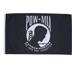 Bandera POW MIA 3x5 para Exteriores - Banderas Militares Resistentes del Ejército con la Inscripción 'No se Osobrece', Pancartas de Prisioneros de Guerra con Ojales de Latón - Product Image 5