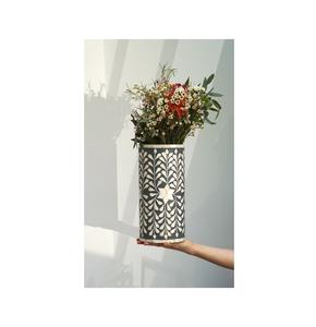 Vase à fleurs en incrustation d'os naturel Look créatif Vases à fleurs décoratifs de mariage Pots de fleurs de forme ronde décoratifs pour la maison - Product Image 4