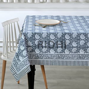 Mantel de algodón estampado de bloque indio hecho a mano, superventas de 2025, diseño Floral añil polvoriento para cubierta de mesa - Product Image 2