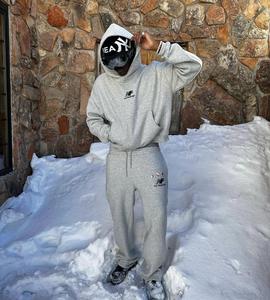 ชุดวอร์มผ้าฝ้ายขนาดใหญ่แนวสตรีทไซส์ใหญ่พิเศษแนวสตรีทพิมพ์ลายกราฟิกแนวสตรีทไซส์ใหญ่พิเศษสำหรับผู้ชาย - Product Image 1