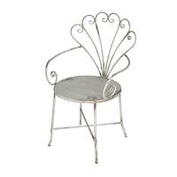 Chaise en métal rustique en forme de paon, chaise de jardin, style shabby chic, vieilli, meubles d'extérieur et d'intérieur, patio, décoration de maison de campagne