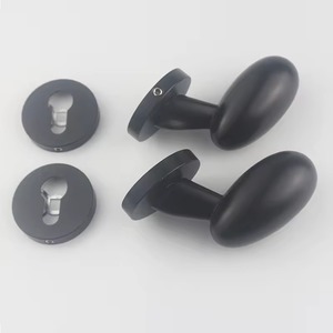 Poignée de porte élégante en forme d'oeuf noir avec finition lisse parfaite pour le bureau de la chambre à coucher de la porte principale et les intérieurs contemporains - Product Image 5