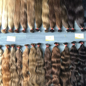 Keratina italiana I-Tips 100% Extensiones de cabello Remy vietnamita crudo 8-32 pulgadas de longitud Color claro Cinta frontal preunida Cabello ondulado - Product Image 1