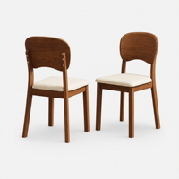 Chaise de salle à manger en bois massif, design rétro nostalgique, sensation de luxe léger, revêtement en cuir, dossier à mortaise et tenon, style vintage