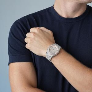 Dernier style tendance Iced Out Hip Hop Exclusive Round Moissanite Montre en diamant pour hommes avec clarté Vvs Prix du fabricant pour hommes - Product Image 2