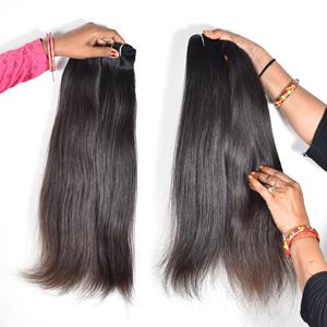 Cabello virgen crudo sin procesar 100%, Color Natural negro, cutícula recta libre de tengle, cabello humano de templo indio alineado, ondas naturales - Product Image 2