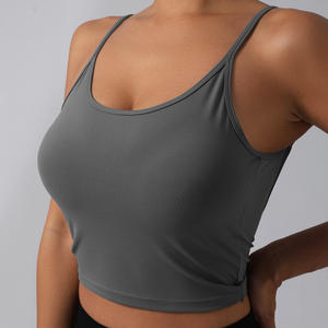 Débardeur court de sport pour femmes en gros personnalisé de haute qualité, soutien-gorge de sport léger, haut de fitness, de pilates et de yoga - Product Image 4