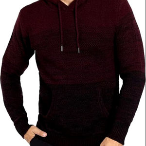 Colección Otoño Invierno 2024, jerséis con Capucha de punto informales a la moda para hombre, prendas de punto 3D cálidas de colores sólidos de manga larga transpirables - Product Image 5