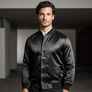 Blouson Bomber en Satin Personnalisable pour Homme - Style Urbain Imperméable et Écologique - Product Image 3