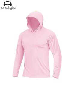 Custom <b>Men's</b> <b>Long</b> <b>Sleeve</b> Polyester Fishing Hoodie 220 Grams Solid Pattern Sun Protection Outdoor Blank Shirt - Product Image 6